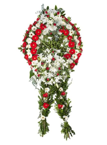 Lilyum-Gerbera Çiçekleri Ayaklı Çelenk